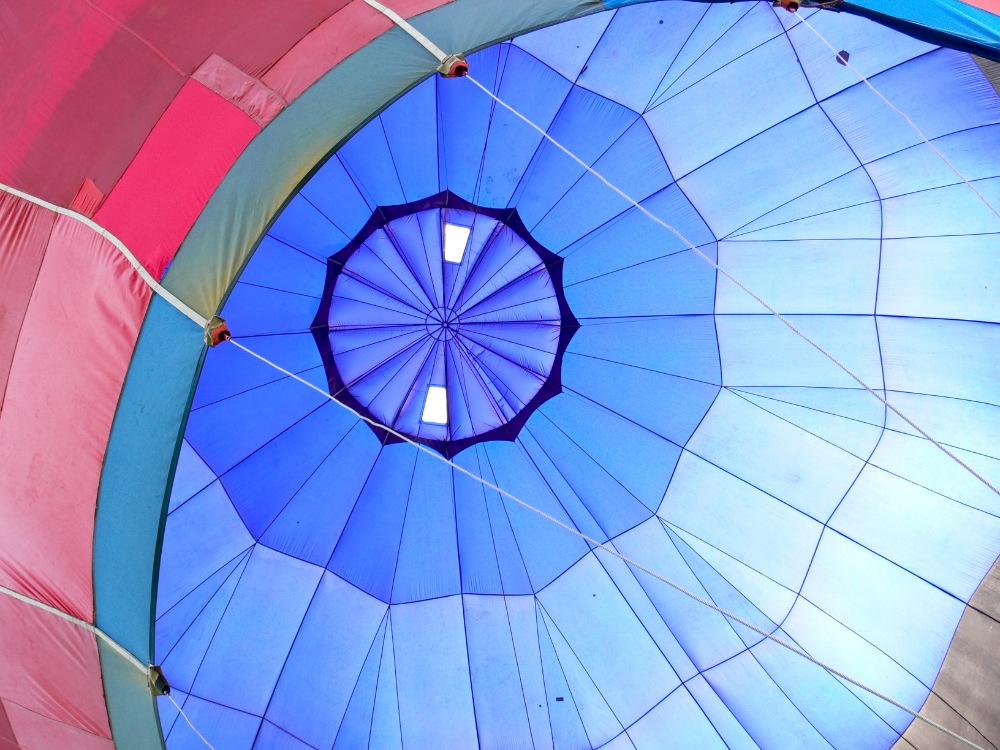 View Inside a Hot air balloon from Below